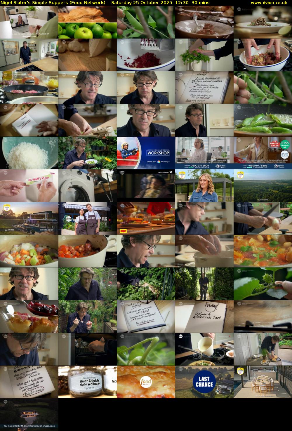 Nigel Slater's Simple Suppers (Food Network) Saturday 25 October 2025 12:30 - 13:00