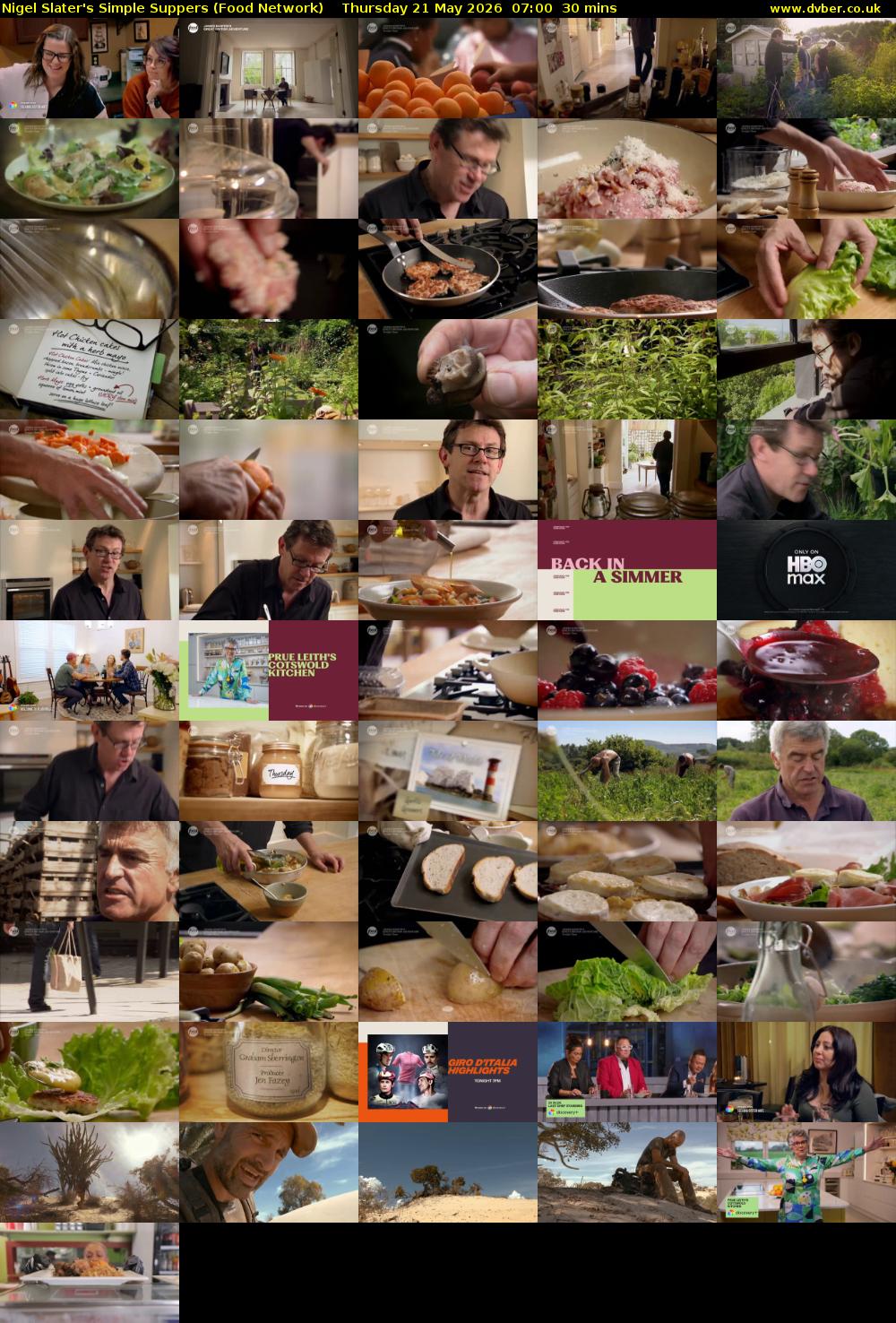 Nigel Slater's Simple Suppers (Food Network) Thursday 21 May 2026 07:00 - 07:30