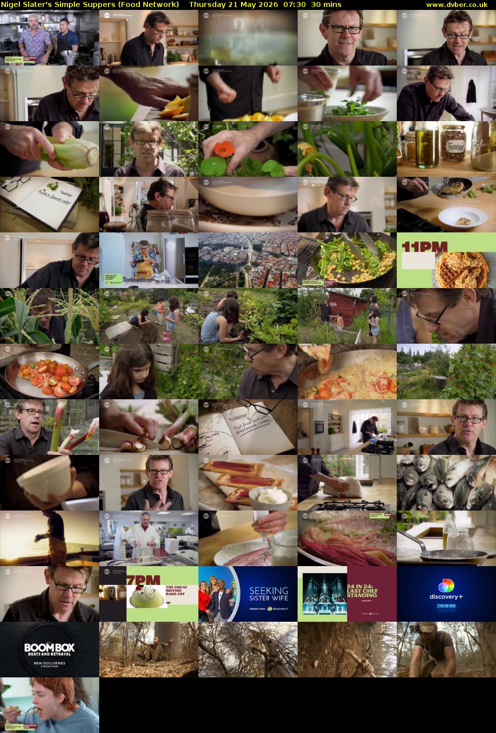 Nigel Slater's Simple Suppers (Food Network) Thursday 21 May 2026 07:30 - 08:00