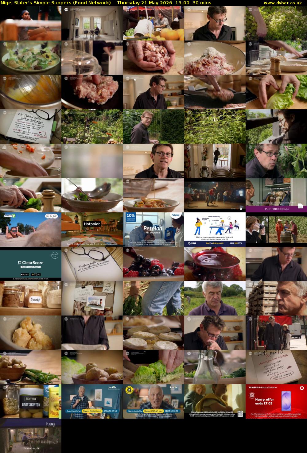 Nigel Slater's Simple Suppers (Food Network) Thursday 21 May 2026 15:00 - 15:30