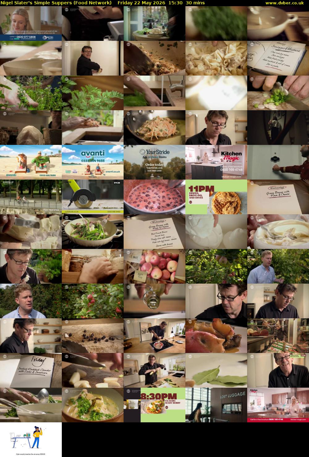 Nigel Slater's Simple Suppers (Food Network) Friday 22 May 2026 15:30 - 16:00