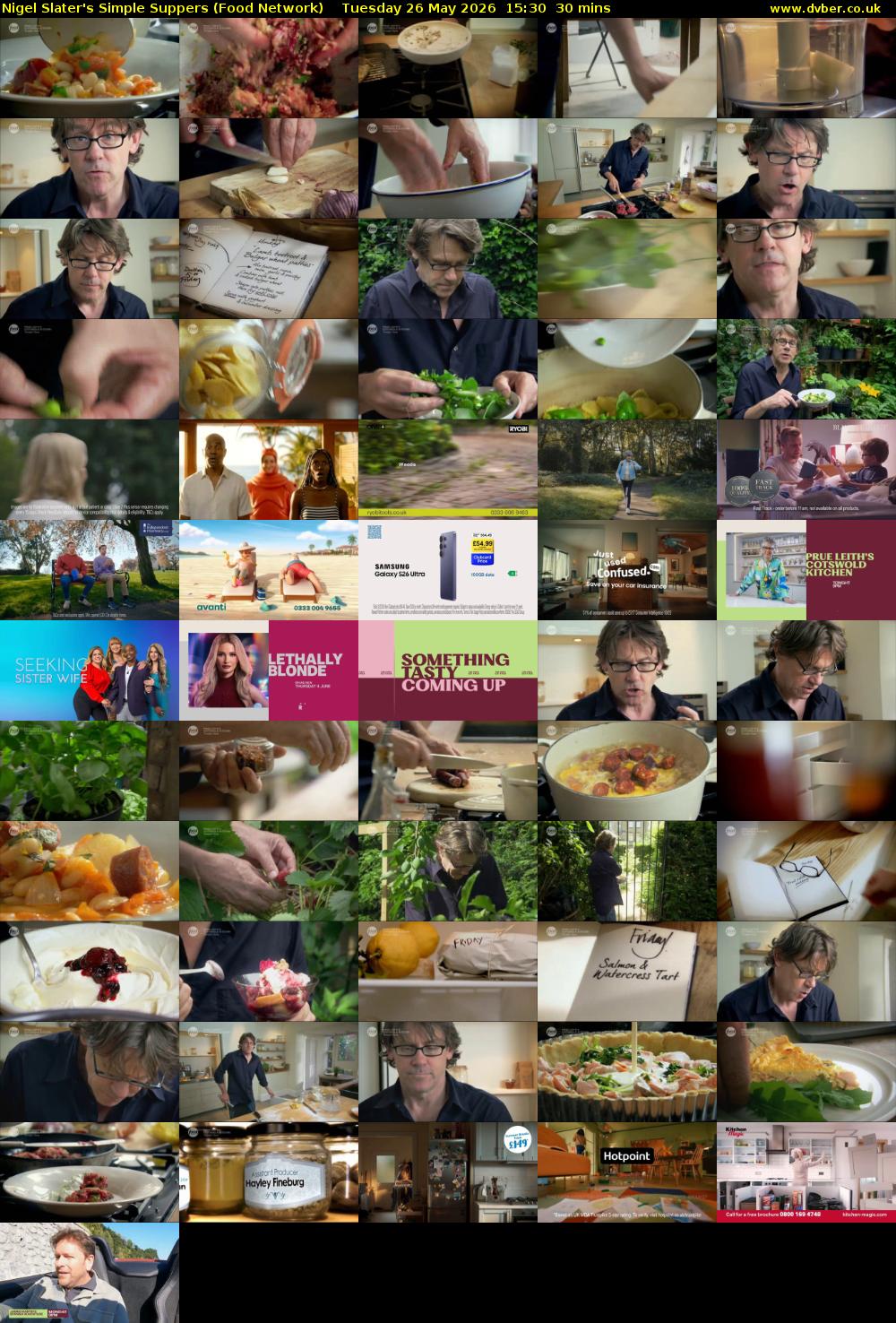 Nigel Slater's Simple Suppers (Food Network) Tuesday 26 May 2026 15:30 - 16:00