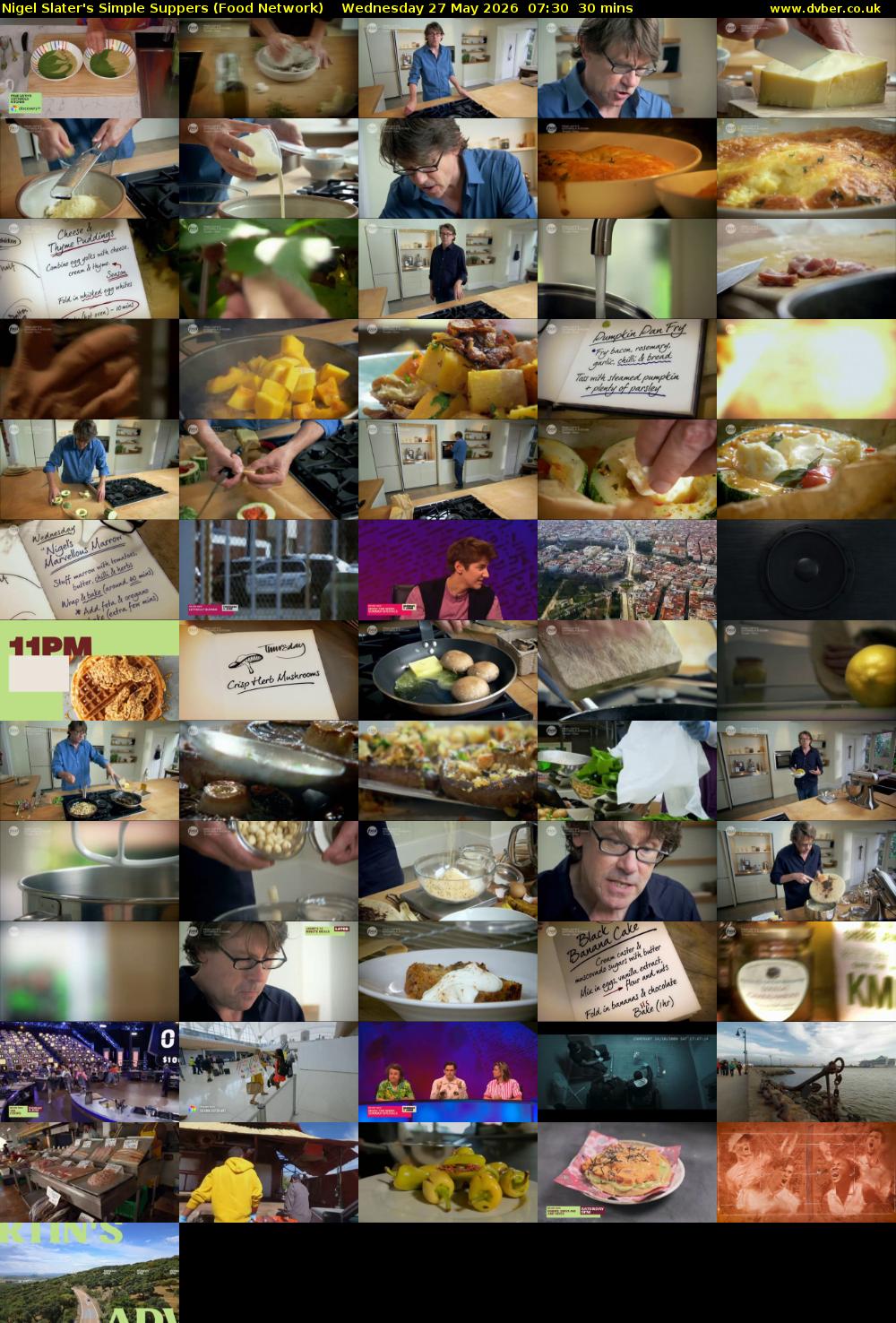 Nigel Slater's Simple Suppers (Food Network) Wednesday 27 May 2026 07:30 - 08:00