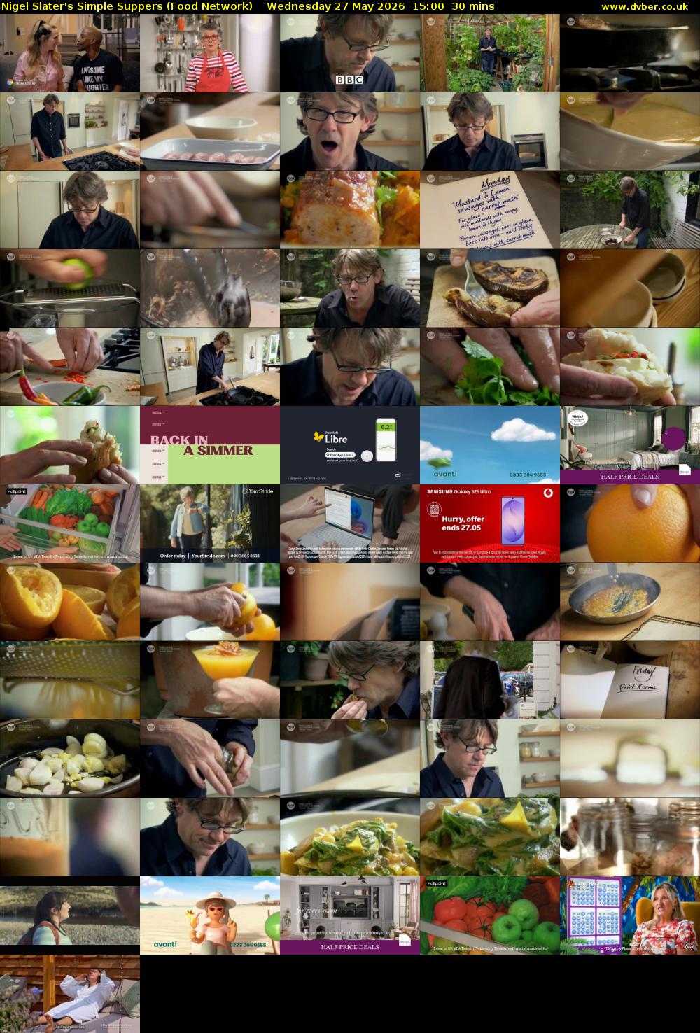 Nigel Slater's Simple Suppers (Food Network) Wednesday 27 May 2026 15:00 - 15:30