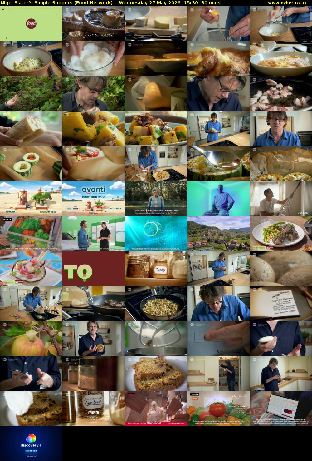Nigel Slater's Simple Suppers (Food Network) Wednesday 27 May 2026 15:30 - 16:00