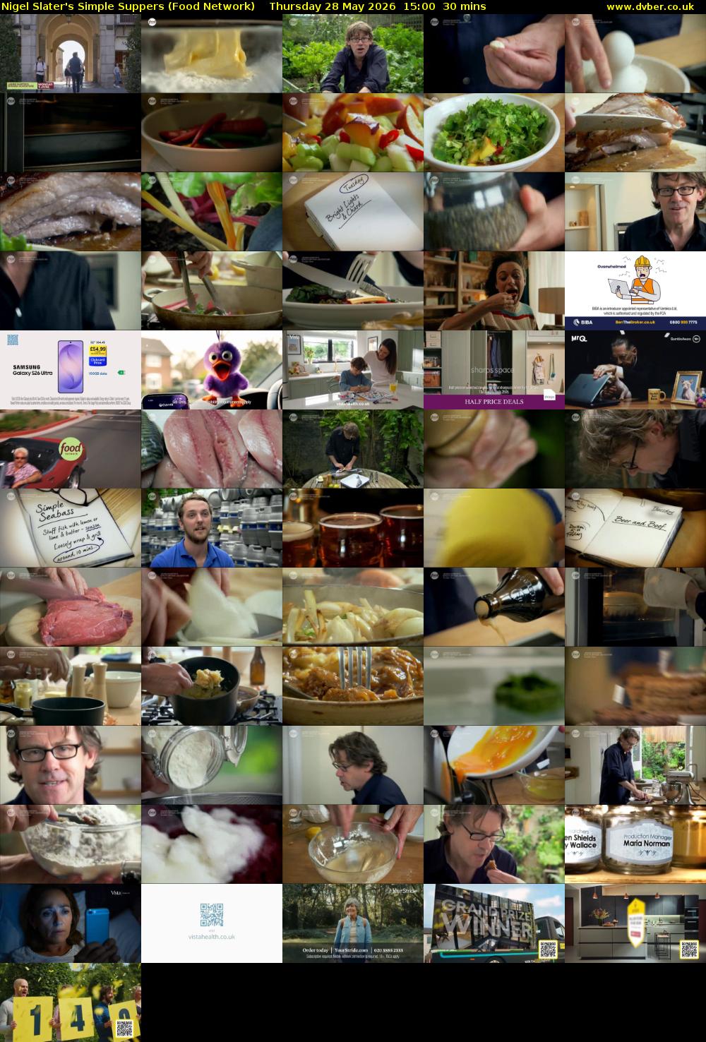 Nigel Slater's Simple Suppers (Food Network) Thursday 28 May 2026 15:00 - 15:30