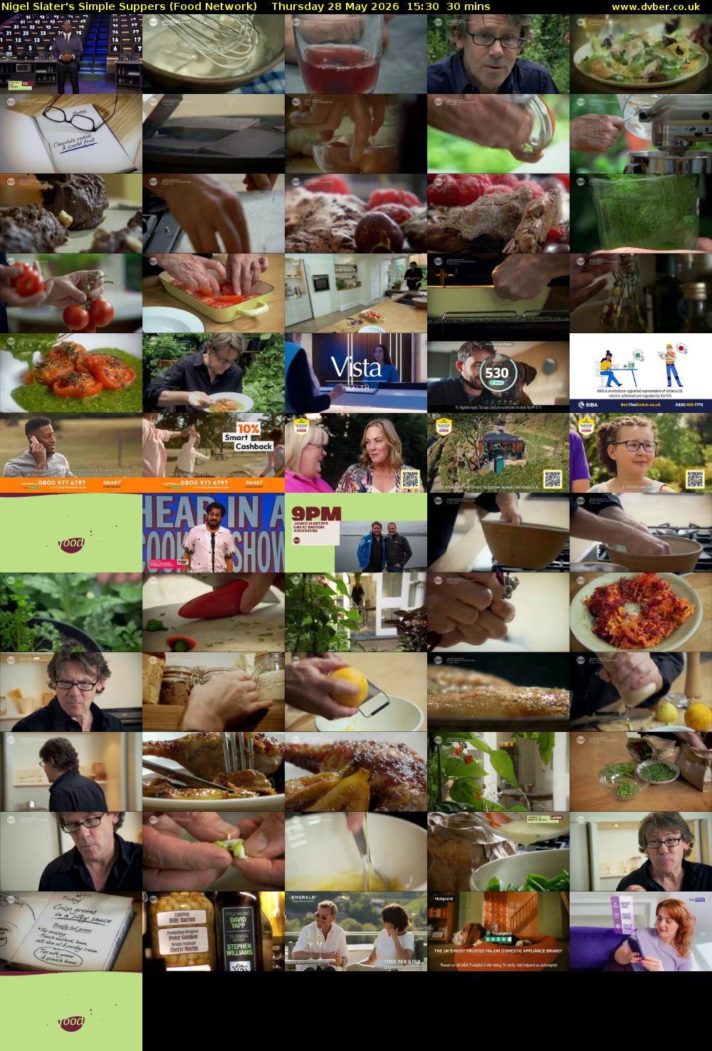 Nigel Slater's Simple Suppers (Food Network) Thursday 28 May 2026 15:30 - 16:00