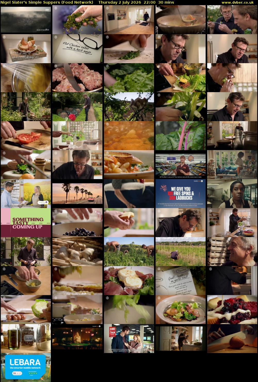 Nigel Slater's Simple Suppers (Food Network) Thursday 2 July 2026 22:00 - 22:30