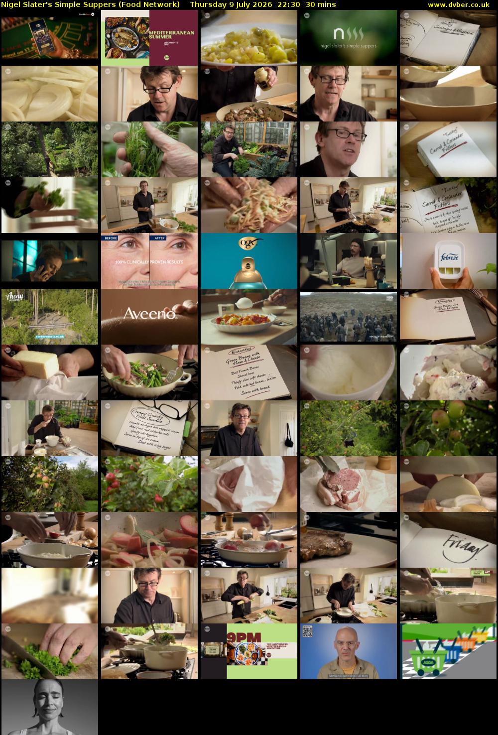 Nigel Slater's Simple Suppers (Food Network) Thursday 9 July 2026 22:30 - 23:00