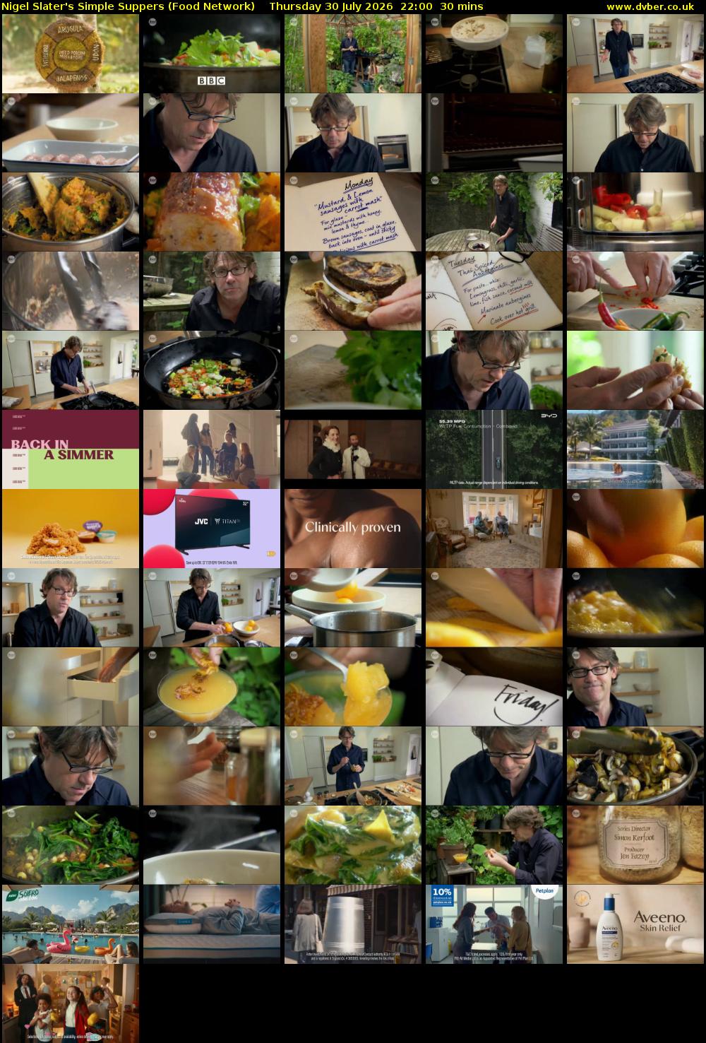 Nigel Slater's Simple Suppers (Food Network) Thursday 30 July 2026 22:00 - 22:30