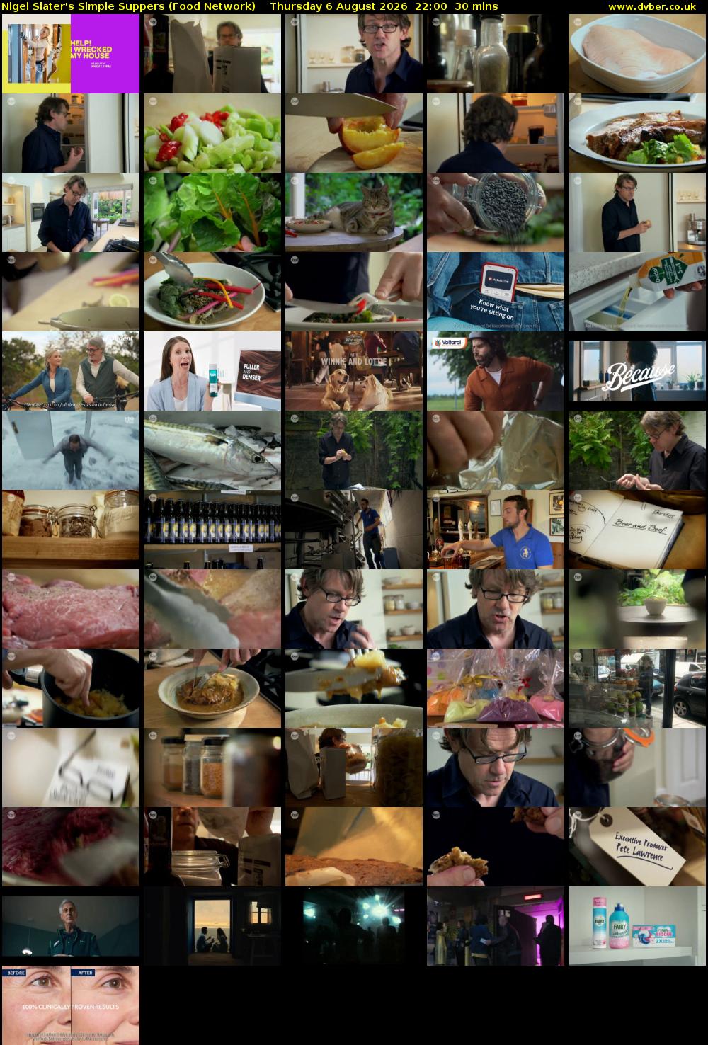 Nigel Slater's Simple Suppers (Food Network) Thursday 6 August 2026 22:00 - 22:30