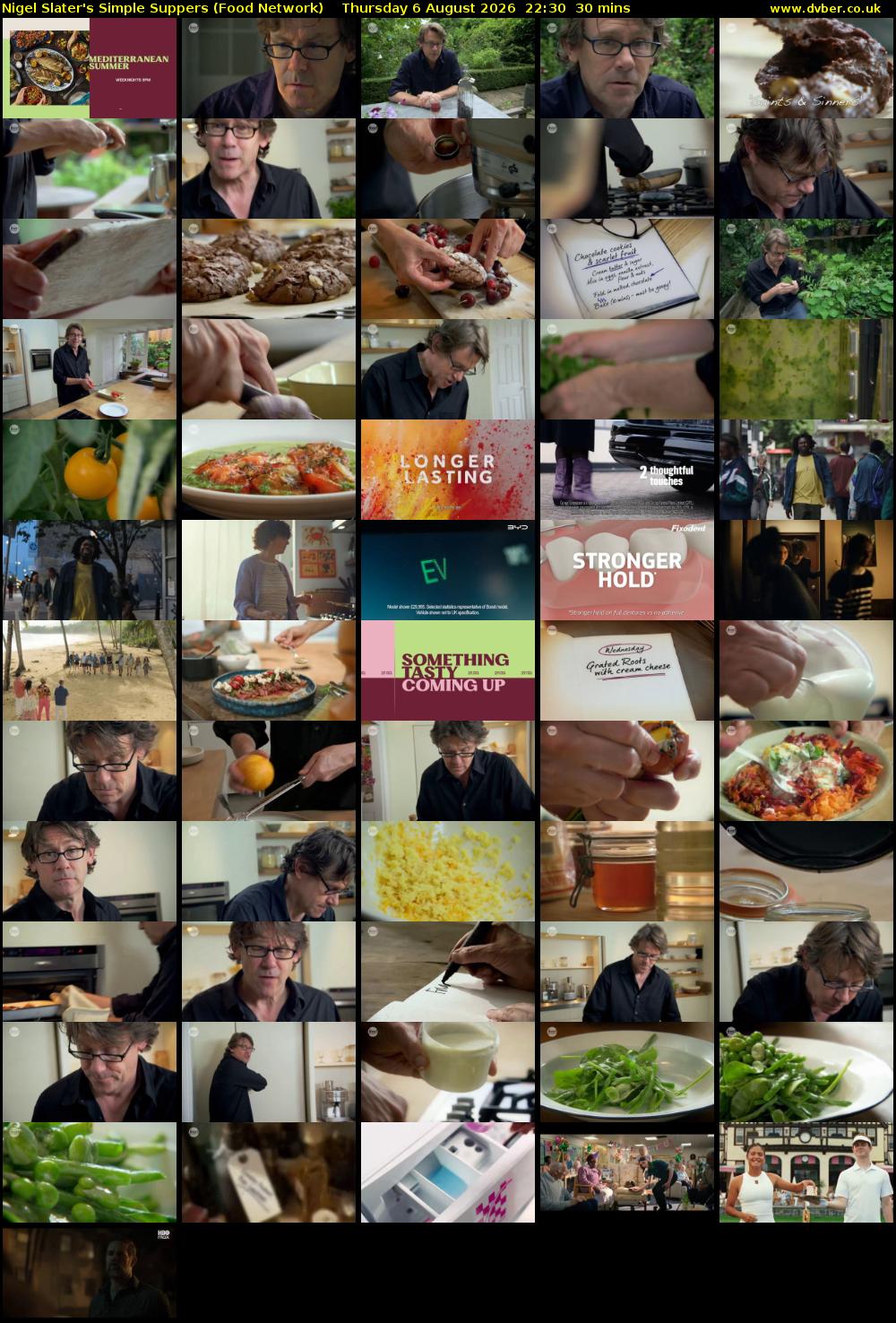 Nigel Slater's Simple Suppers (Food Network) Thursday 6 August 2026 22:30 - 23:00