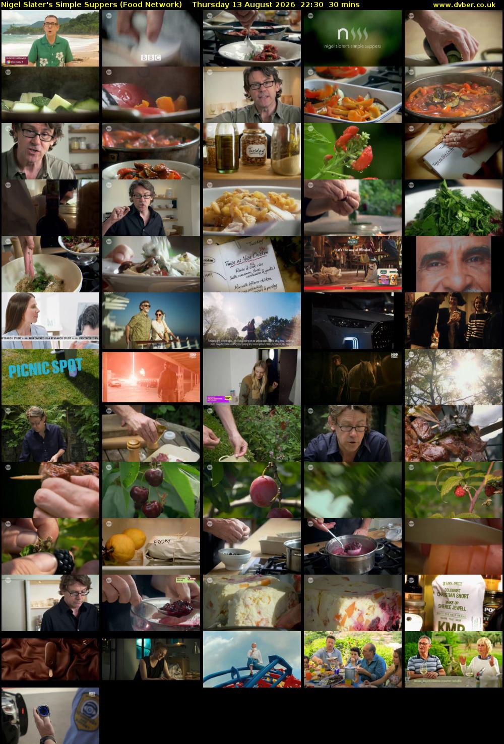 Nigel Slater's Simple Suppers (Food Network) Thursday 13 August 2026 22:30 - 23:00