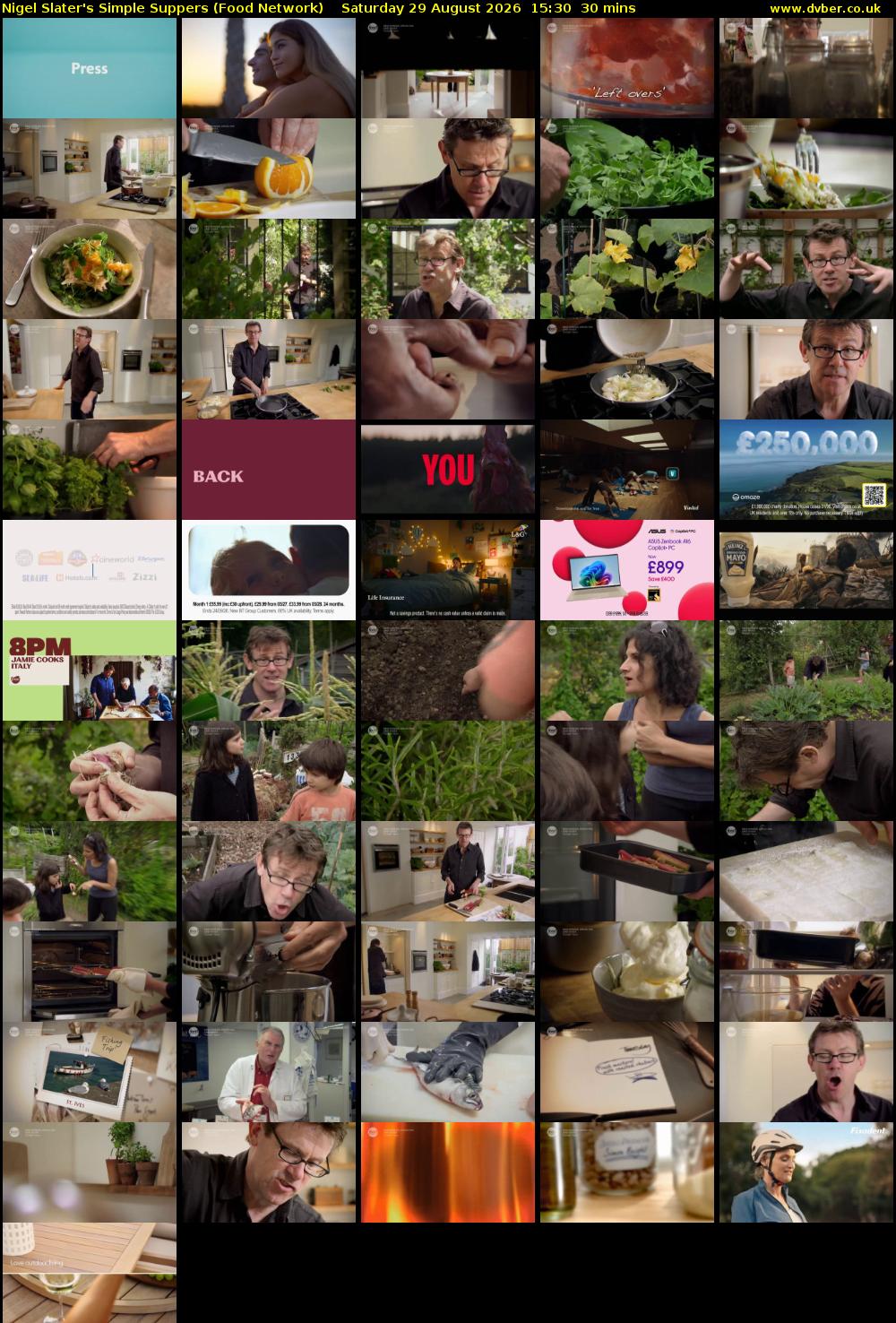 Nigel Slater's Simple Suppers (Food Network) Saturday 29 August 2026 15:30 - 16:00