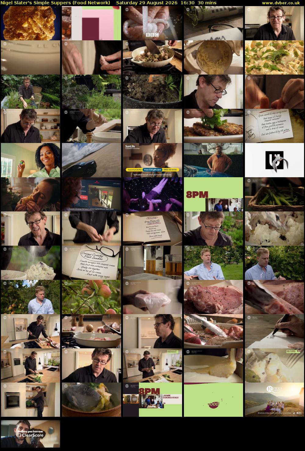 Nigel Slater's Simple Suppers (Food Network) Saturday 29 August 2026 16:30 - 17:00