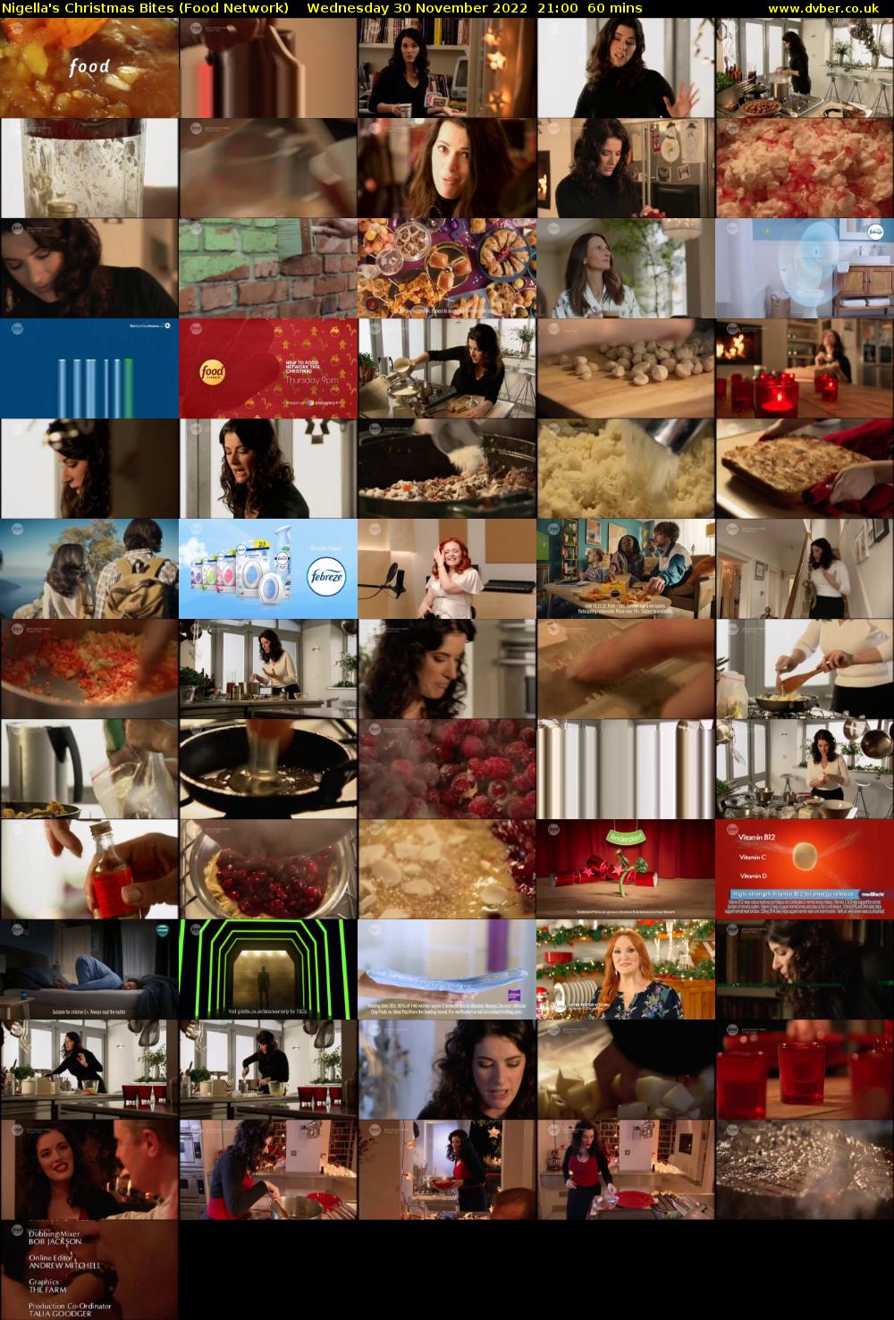 Nigella's Christmas Bites (Food Network) Wednesday 30 November 2022 21:00 - 22:00