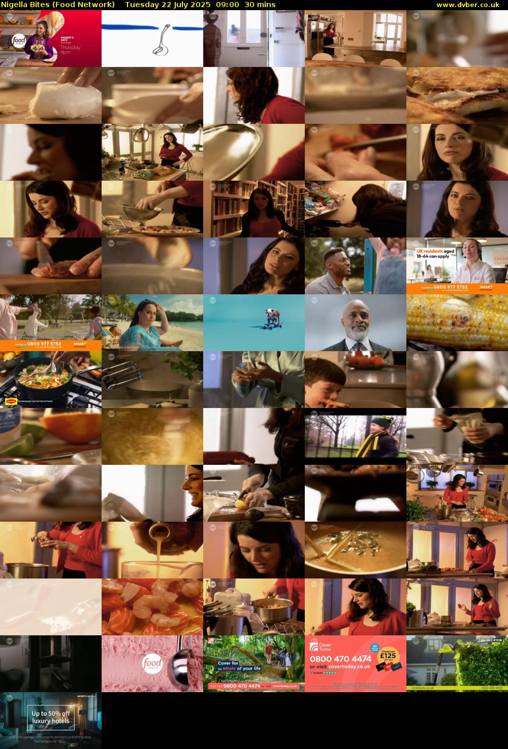 Nigella Bites (Food Network) Tuesday 22 July 2025 09:00 - 09:30