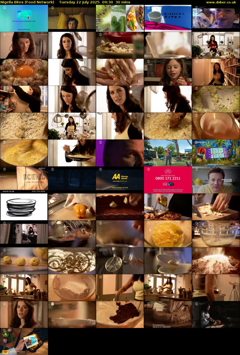 Nigella Bites (Food Network) Tuesday 22 July 2025 09:30 - 10:00
