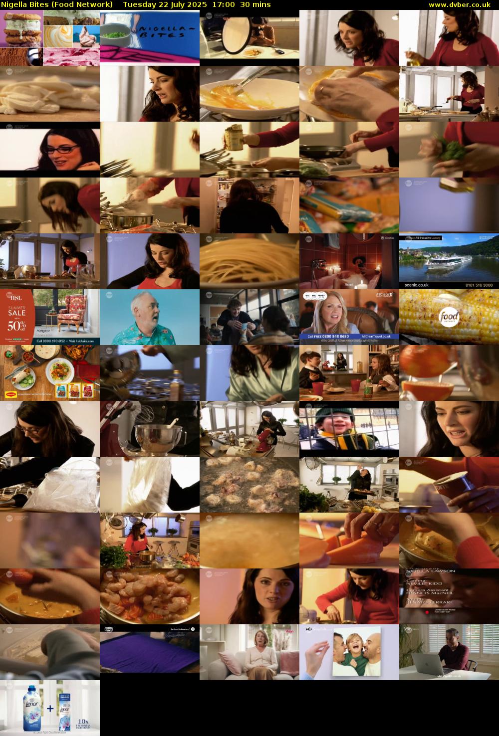 Nigella Bites (Food Network) Tuesday 22 July 2025 17:00 - 17:30