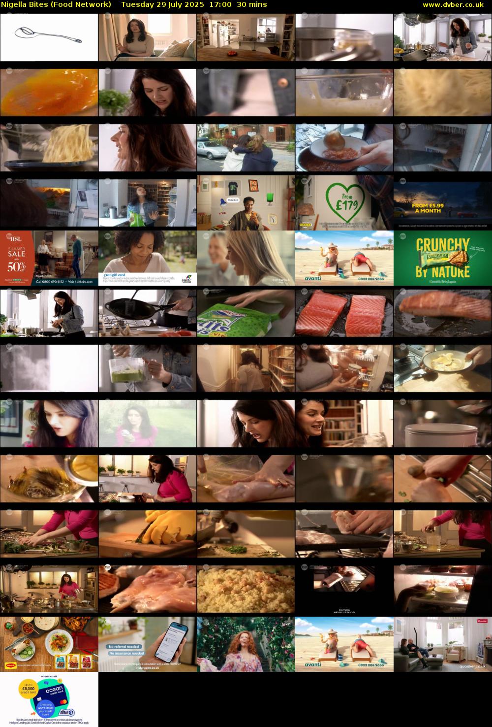 Nigella Bites (Food Network) Tuesday 29 July 2025 17:00 - 17:30