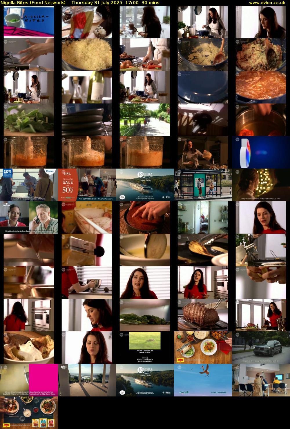 Nigella Bites (Food Network) Thursday 31 July 2025 17:00 - 17:30