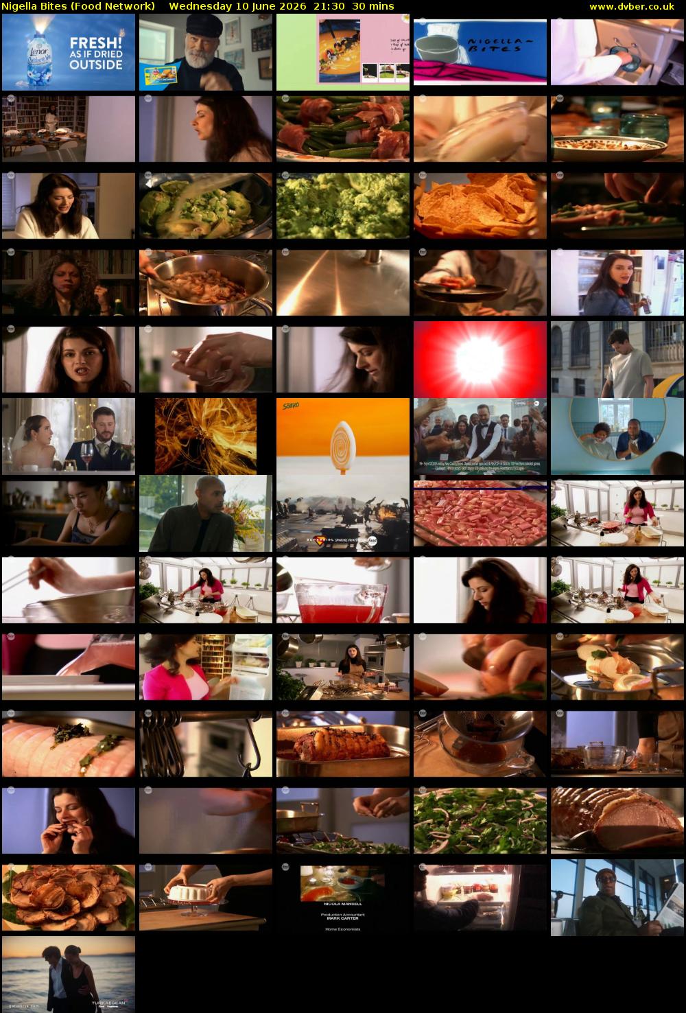 Nigella Bites (Food Network) Wednesday 10 June 2026 21:30 - 22:00