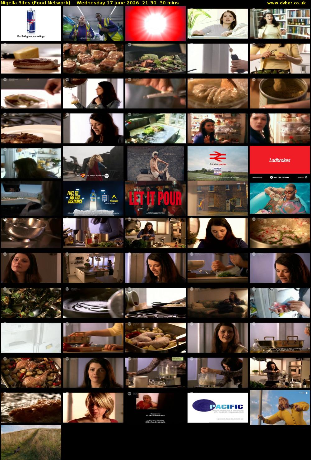 Nigella Bites (Food Network) Wednesday 17 June 2026 21:30 - 22:00