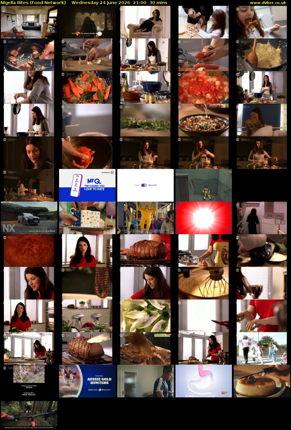 Nigella Bites (Food Network) Wednesday 24 June 2026 21:00 - 21:30