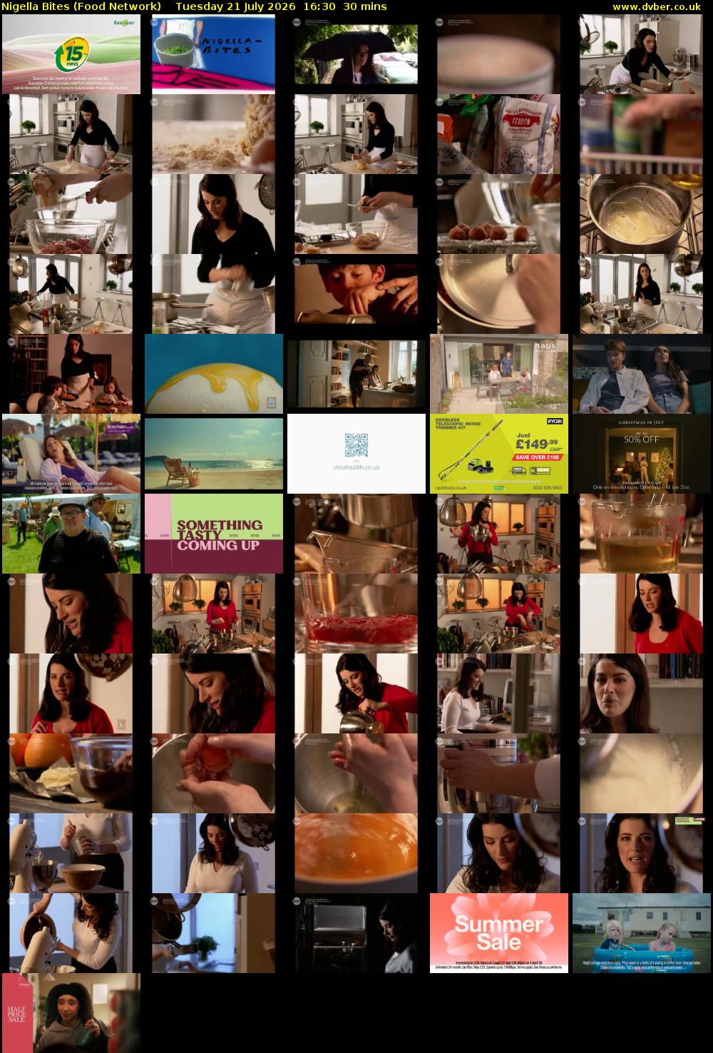 Nigella Bites (Food Network) Tuesday 21 July 2026 16:30 - 17:00