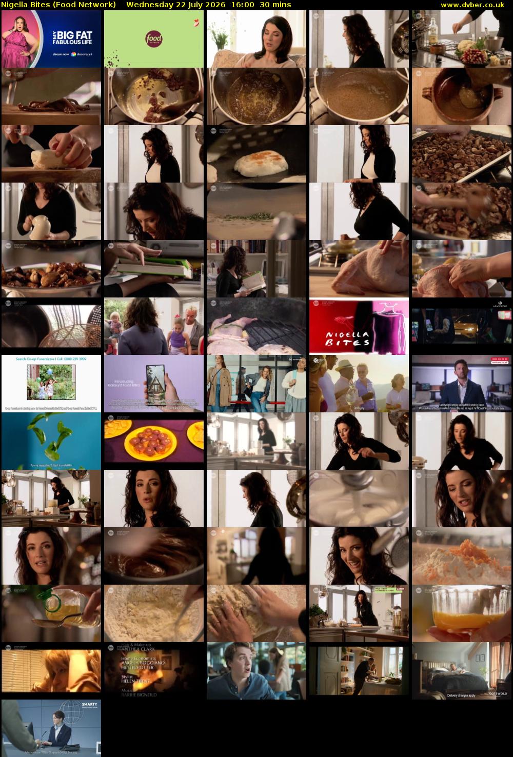 Nigella Bites (Food Network) Wednesday 22 July 2026 16:00 - 16:30