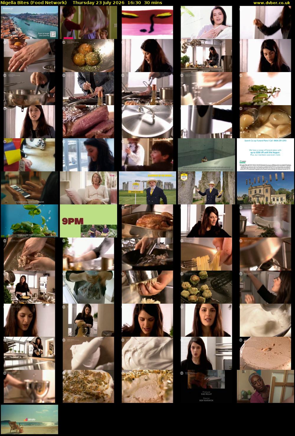 Nigella Bites (Food Network) Thursday 23 July 2026 16:30 - 17:00