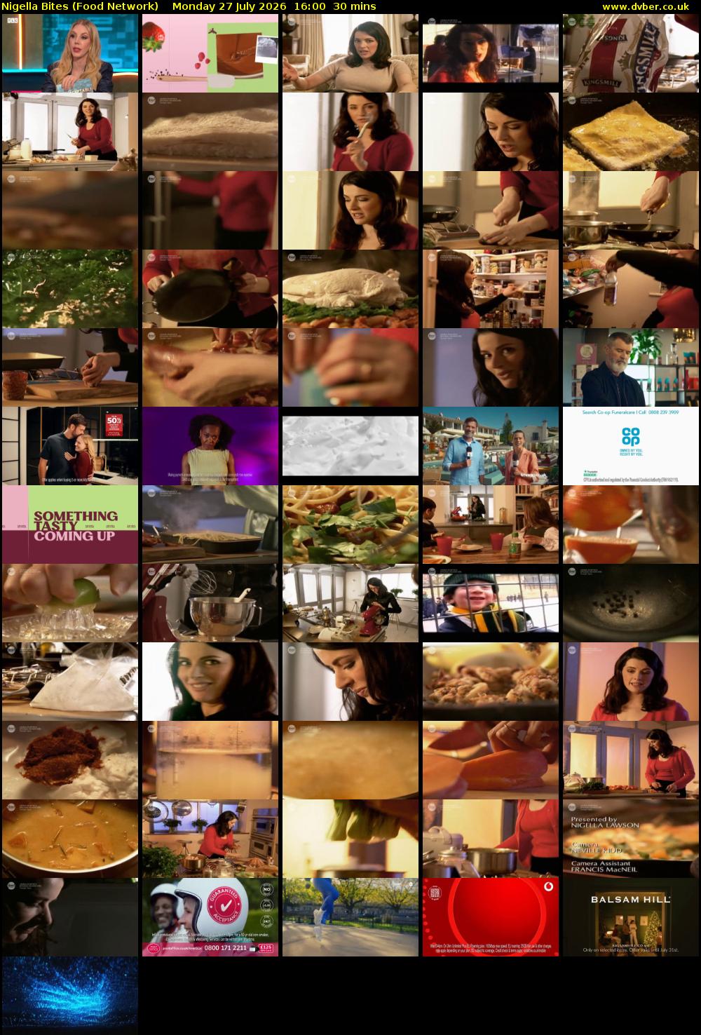 Nigella Bites (Food Network) Monday 27 July 2026 16:00 - 16:30