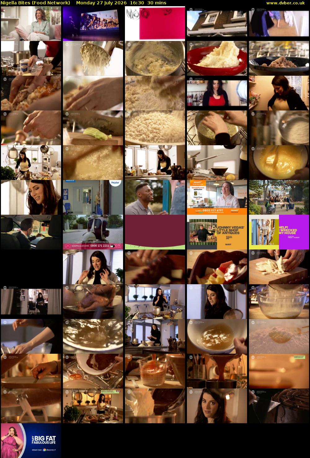 Nigella Bites (Food Network) Monday 27 July 2026 16:30 - 17:00