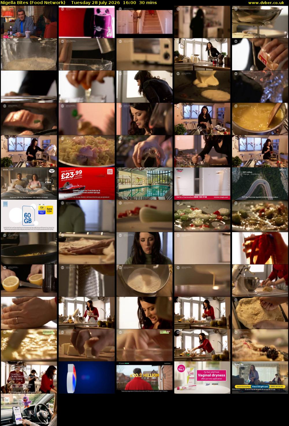 Nigella Bites (Food Network) Tuesday 28 July 2026 16:00 - 16:30