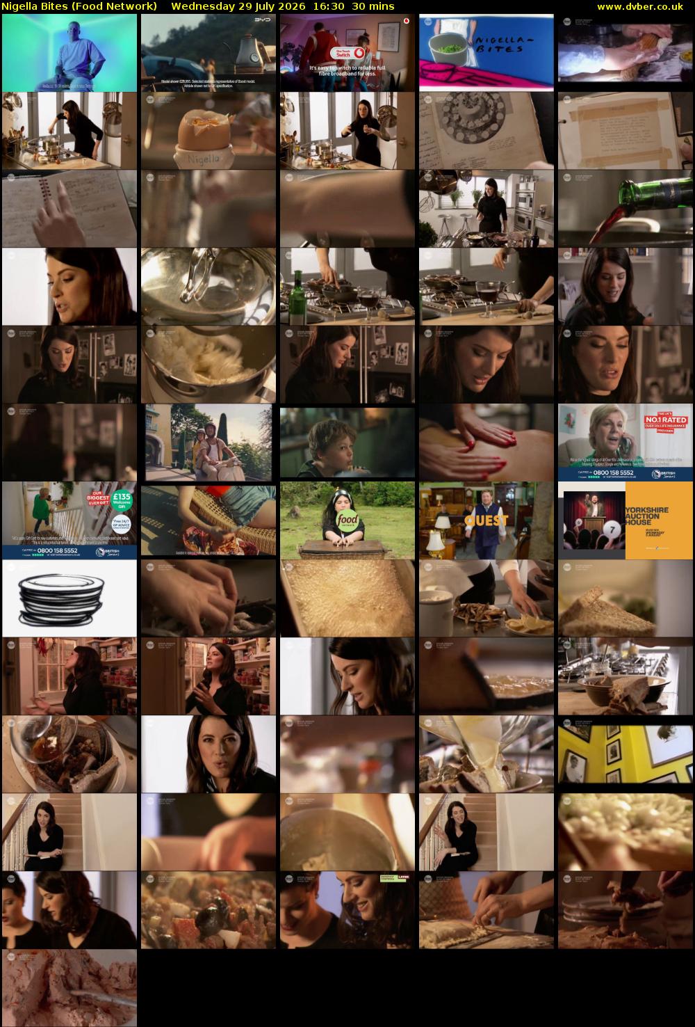 Nigella Bites (Food Network) Wednesday 29 July 2026 16:30 - 17:00