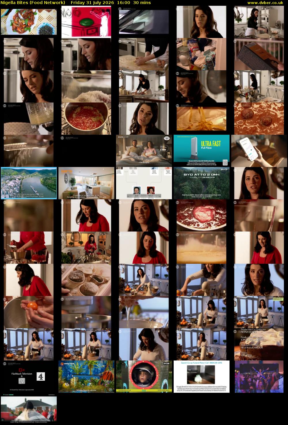 Nigella Bites (Food Network) Friday 31 July 2026 16:00 - 16:30