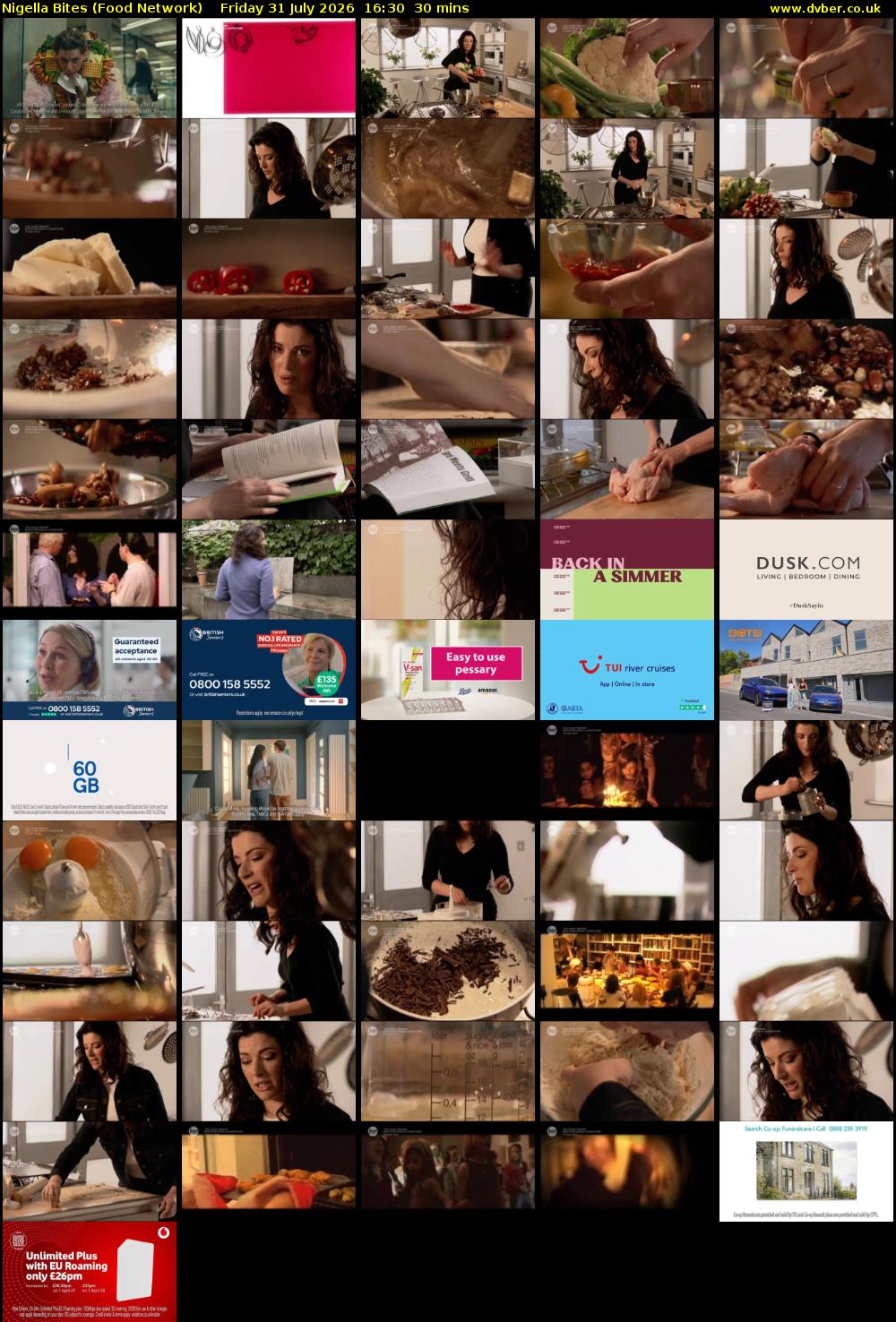 Nigella Bites (Food Network) Friday 31 July 2026 16:30 - 17:00