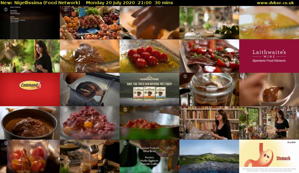 Nigellissima (Food Network) Monday 20 July 2020 21:00 - 21:30