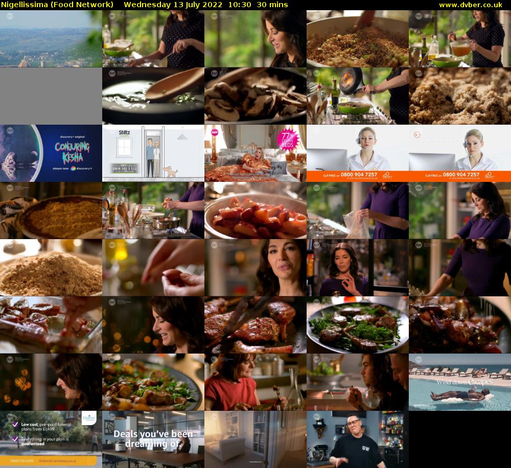 Nigellissima (Food Network) Wednesday 13 July 2022 10:30 - 11:00