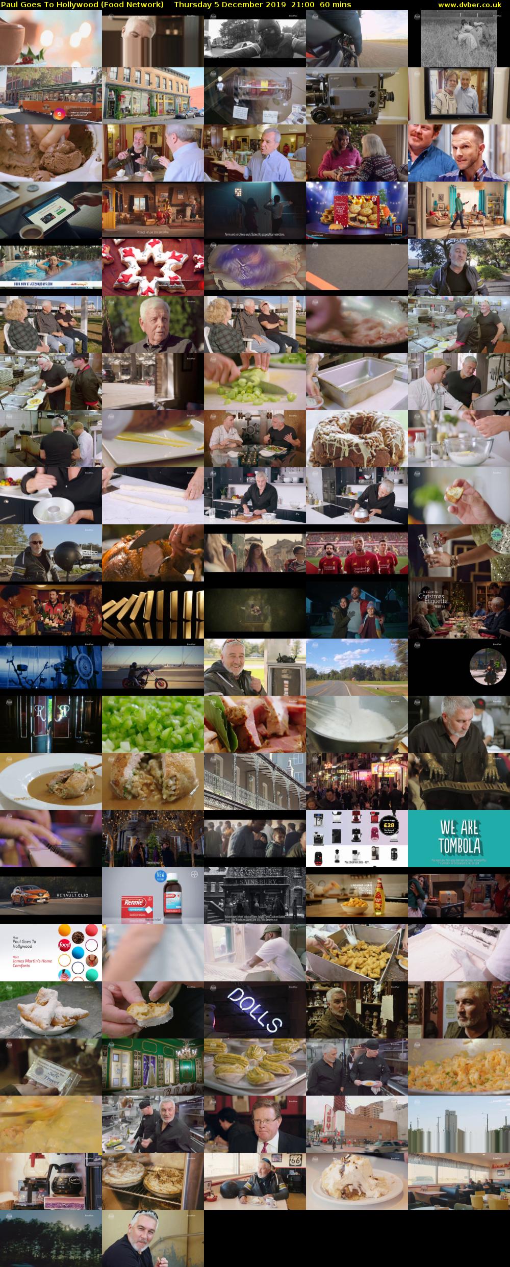 Paul Goes To Hollywood (Food Network) Thursday 5 December 2019 21:00 - 22:00