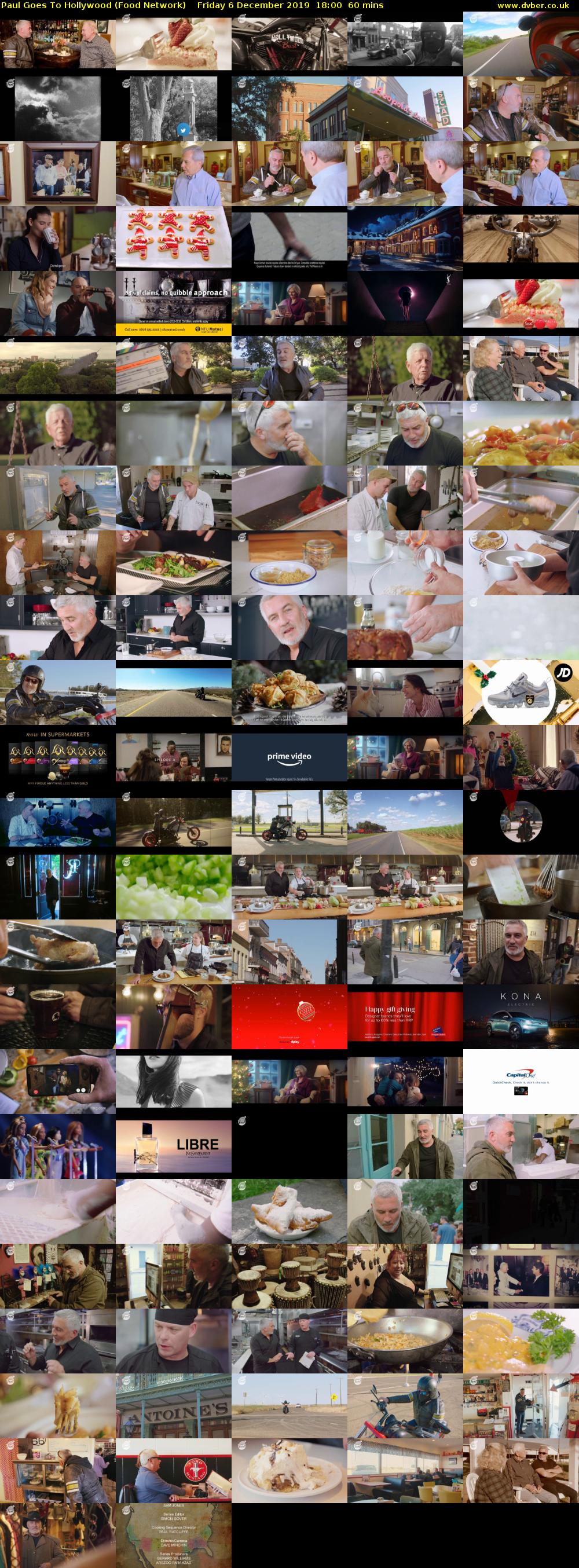 Paul Goes To Hollywood (Food Network) Friday 6 December 2019 18:00 - 19:00