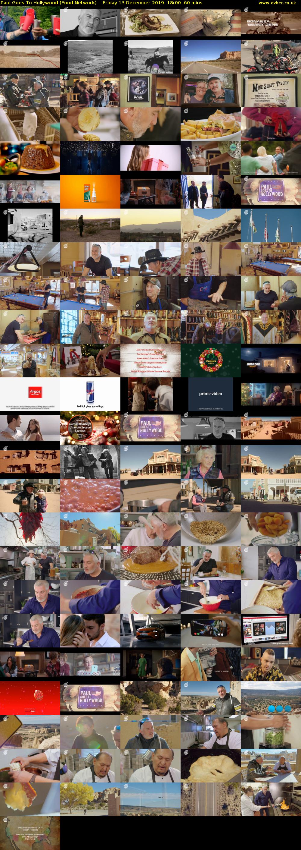 Paul Goes To Hollywood (Food Network) Friday 13 December 2019 18:00 - 19:00