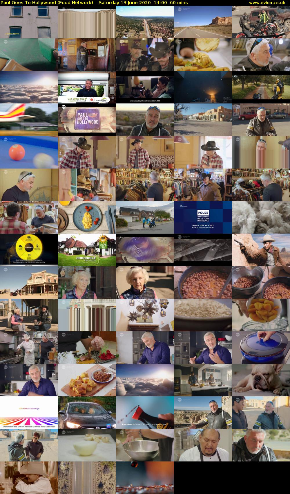 Paul Goes To Hollywood (Food Network) Saturday 13 June 2020 14:00 - 15:00