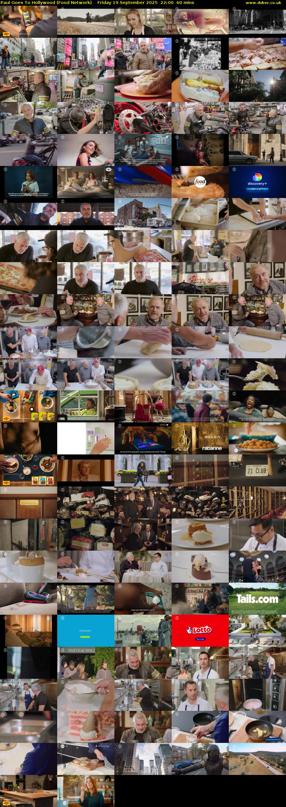 Paul Goes To Hollywood (Food Network) Friday 19 September 2025 22:00 - 23:00