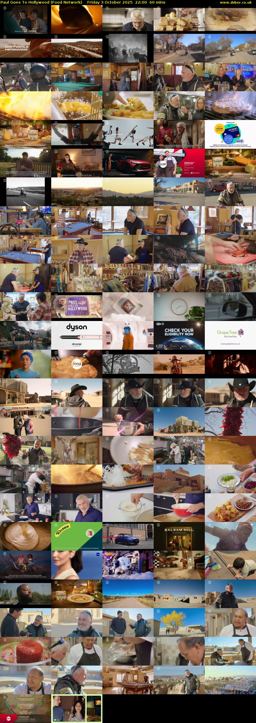 Paul Goes To Hollywood (Food Network) Friday 3 October 2025 22:00 - 23:00