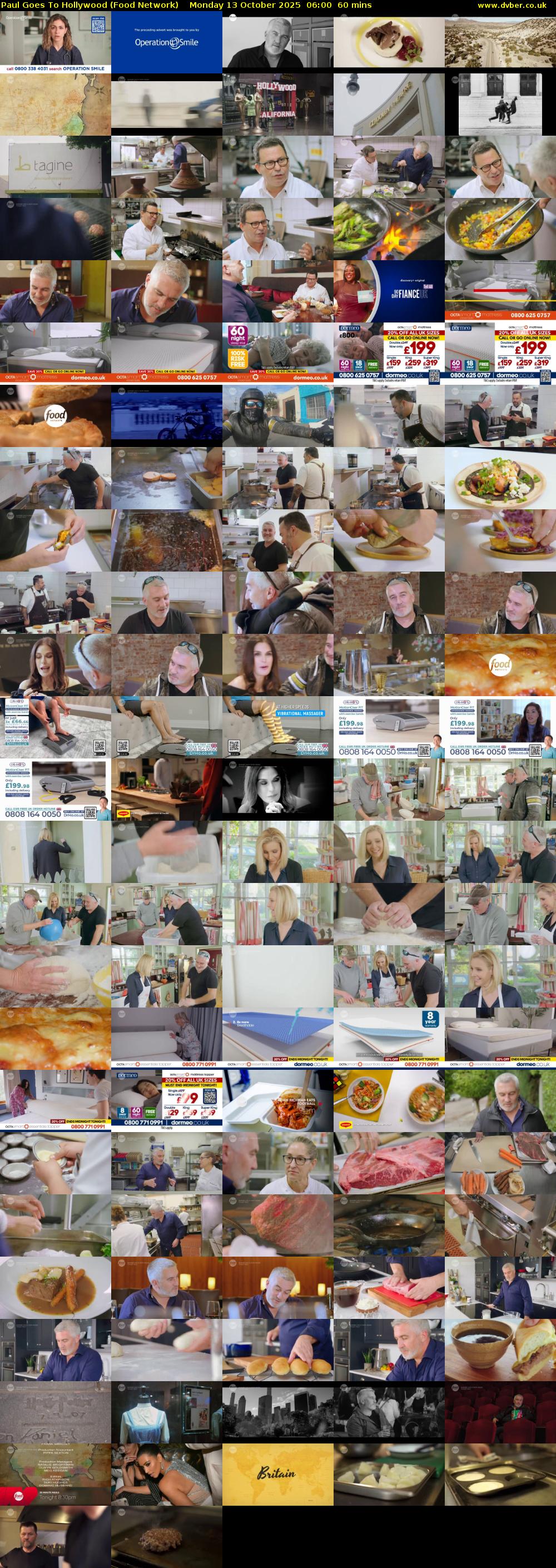 Paul Goes To Hollywood (Food Network) Monday 13 October 2025 06:00 - 07:00