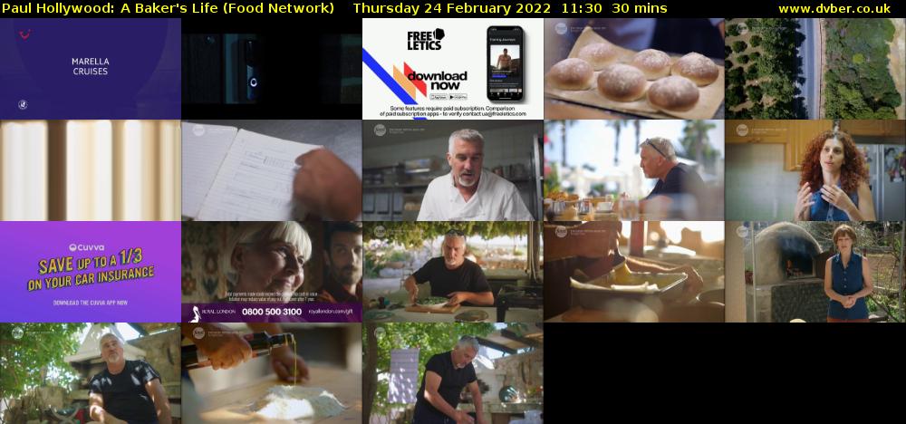 Paul Hollywood: A Baker's Life (Food Network) Thursday 24 February 2022 11:30 - 12:00