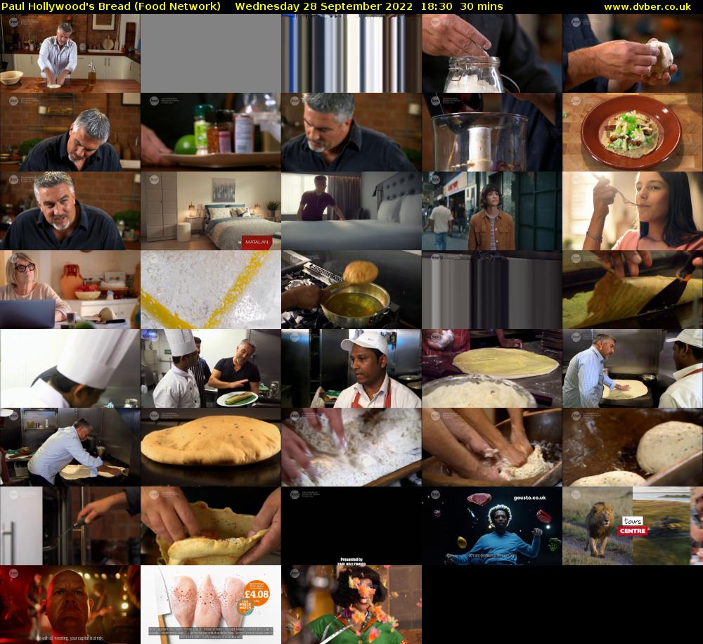 Paul Hollywood's Bread (Food Network) Wednesday 28 September 2022 18:30 - 19:00