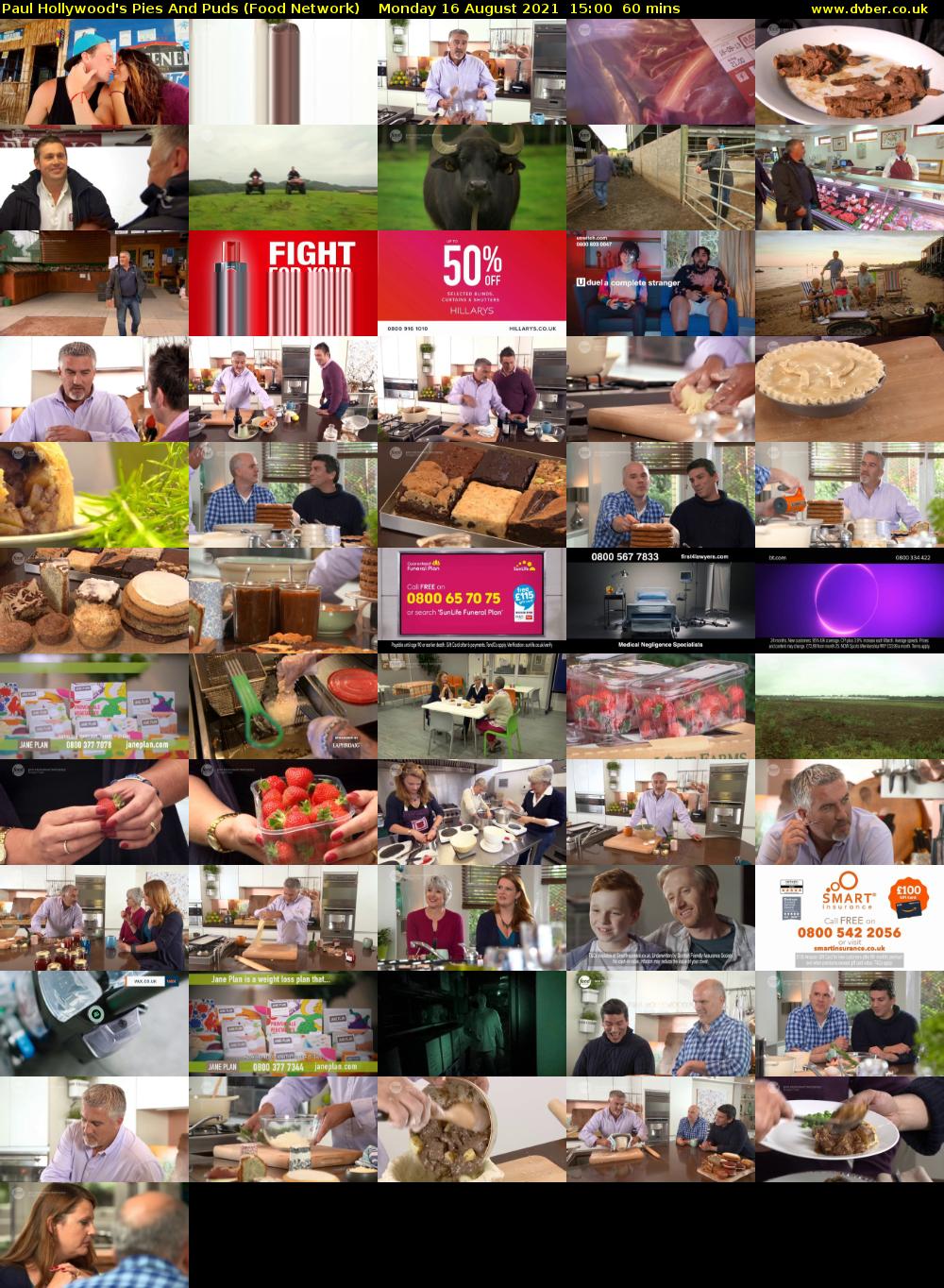 Paul Hollywood's Pies And Puds (Food Network) Monday 16 August 2021 15:00 - 16:00