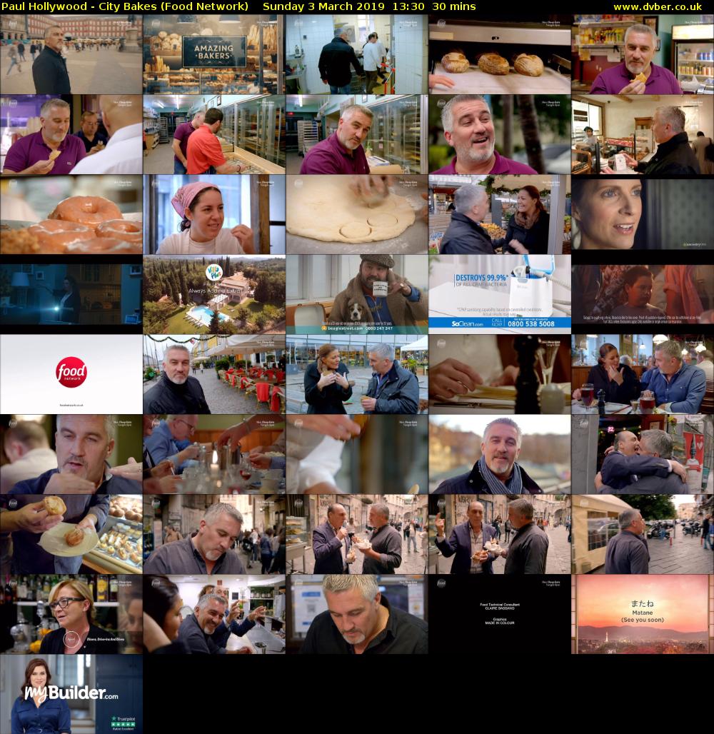 Paul Hollywood - City Bakes (Food Network) Sunday 3 March 2019 13:30 - 14:00